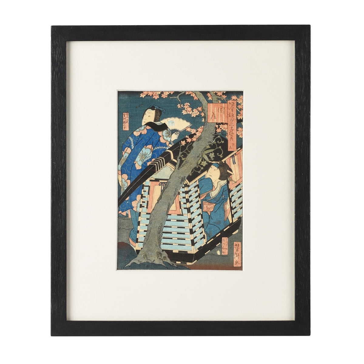 'The Border Crossing' by Ichiyōtei Yoshitaki - Japanese Woodblock Print Oban