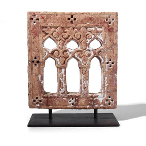 Old 3 Way Stone Lamp Niche From Jaisalmer - 19th Century