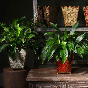 Painted Toleware Waste Paper Bin / Planter