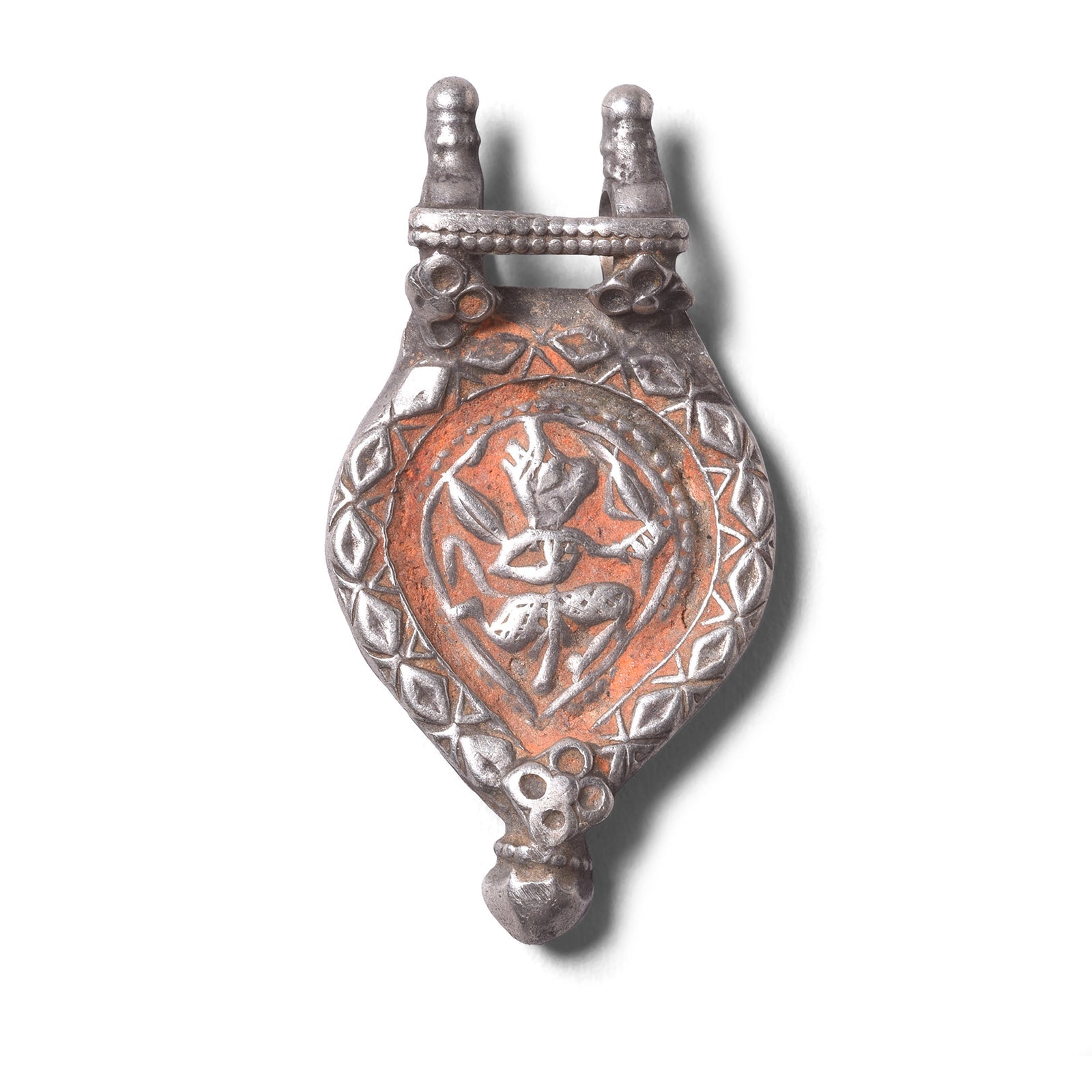 Indian Tribal Silver Amulet Depicting Hanuman - 19th Century