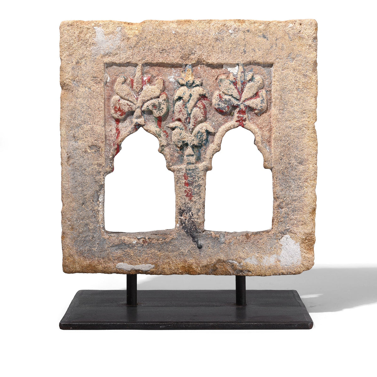 2 Way Stone Lamp Niche From Jaisalmer - 19th Century (On Stand)