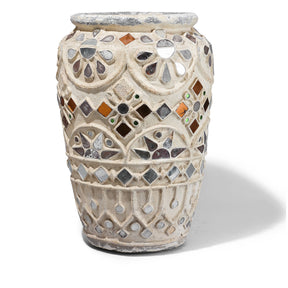 Vintage Terracotta Jar - Glass inlay- Rajasthan - Ca 1950