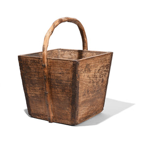 Old Wooden Chinese Farmers Basket - Ca 1900