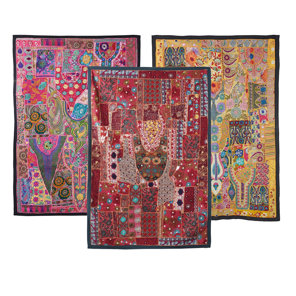 Vintage Patchwork Sari Wall Hanging