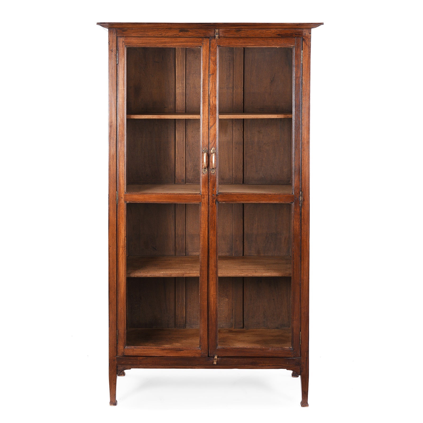 Glazed Teak Anglo Indian Book Cabinet - Ca 1910