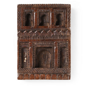 Carved Teak Votive Panel From Andhra Pradesh - Ca 1920