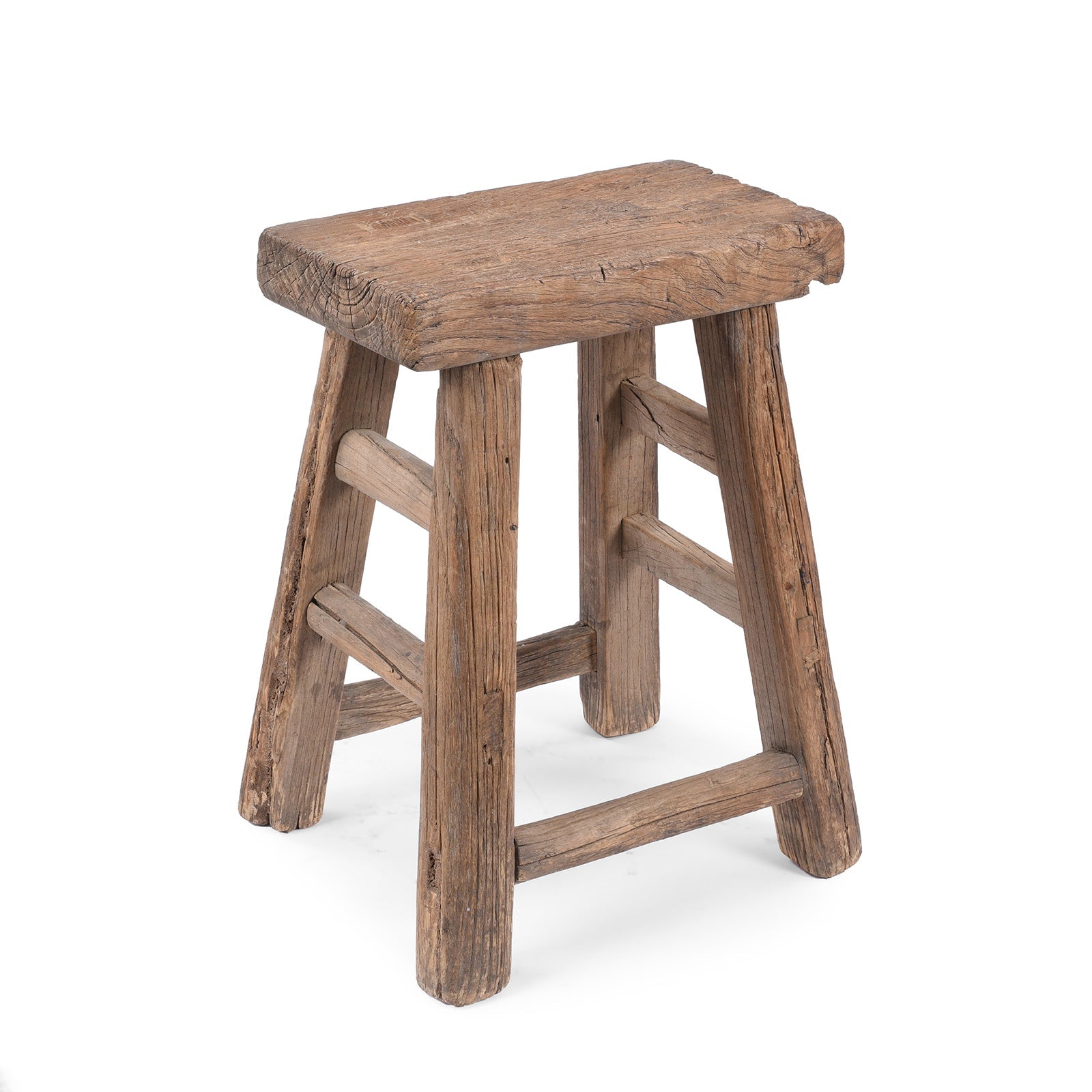 Bleached Elm Farmers Milking Stool - 19th Century