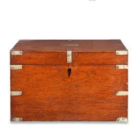 Brass Bound Teak Military Chest (Etched MacDonald) - 19th Century