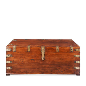 Brass Bound Teak Military Chest - 19th Century