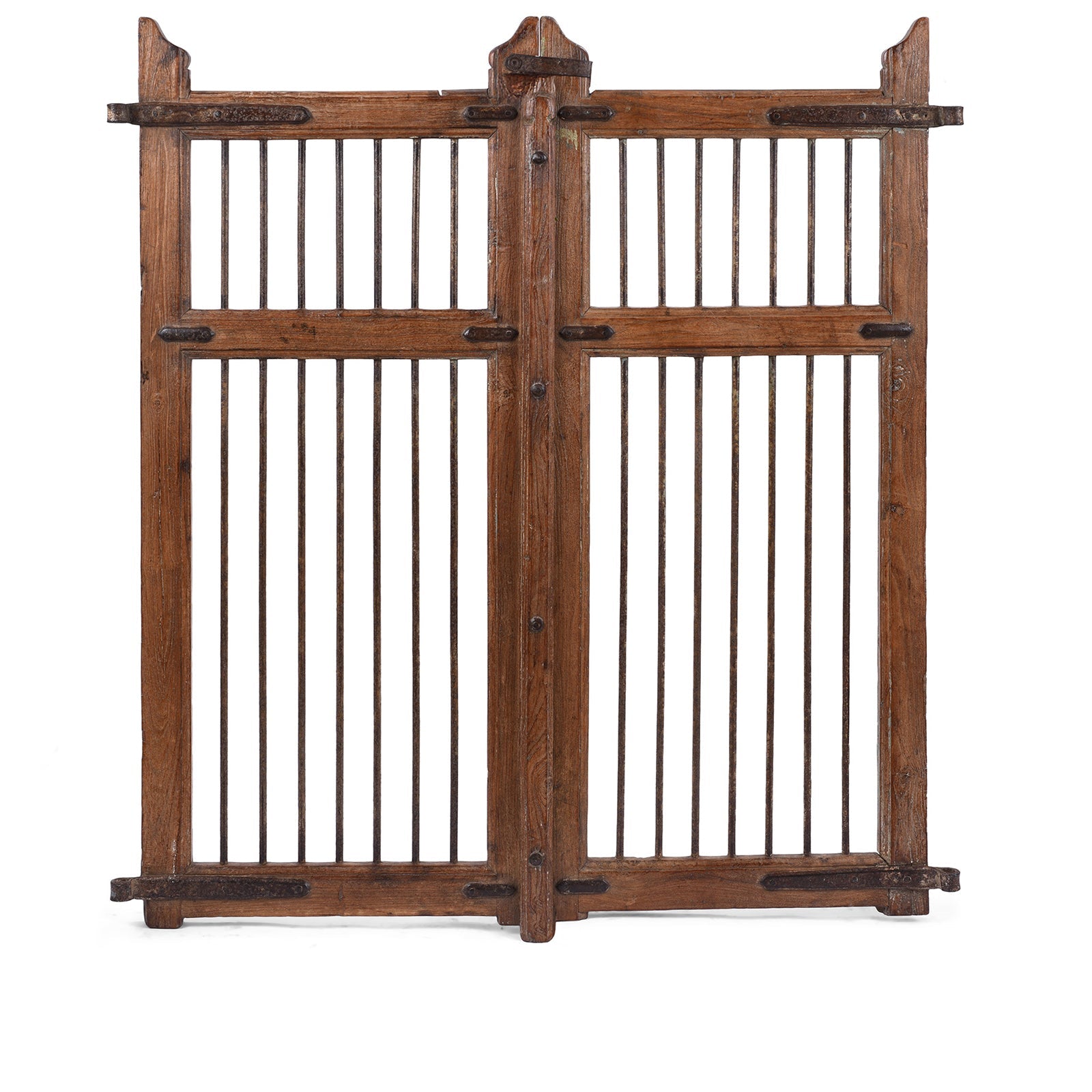 Teak Dog Gate From Gujarat - 19th Century