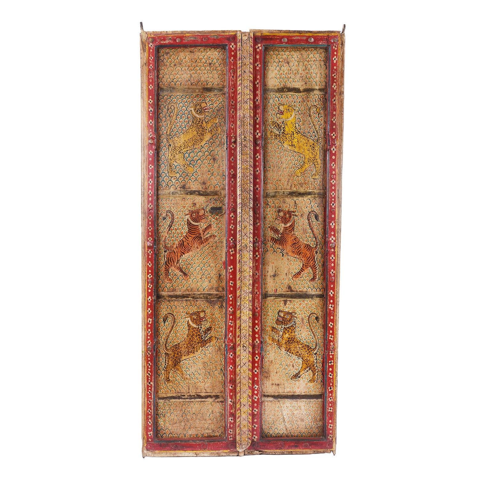 Old Door Indian With Tiger Painting