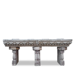 Carved Stone Water Pot Stand (Parinda) - 19th Century
