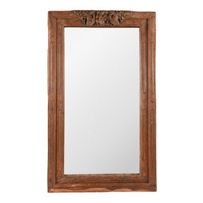 Carved Teak Window Mirror From Andhra Pradesh - 19th Century