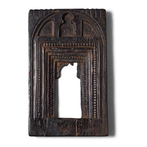 Carved Teak Votive Panel From Andhra Pradesh - Ca 1920's
