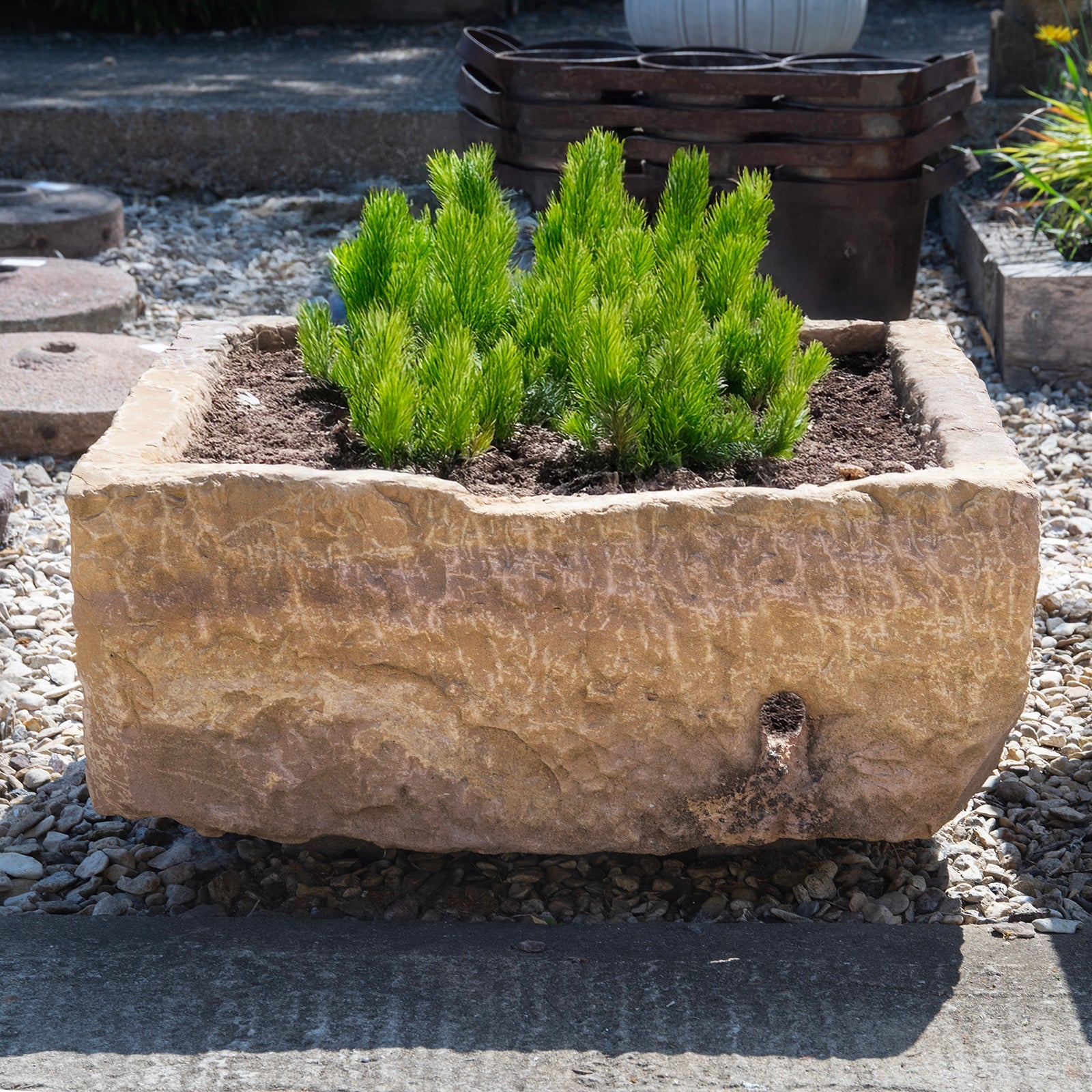 Stone Water Trough From Jaisalmer - 19th Century