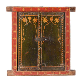 Painted Indian Mirror Shutter From Bikaner - 19th Century