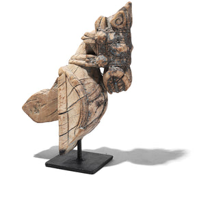 Indian Horse Head Corbel On Stand - 19th Century