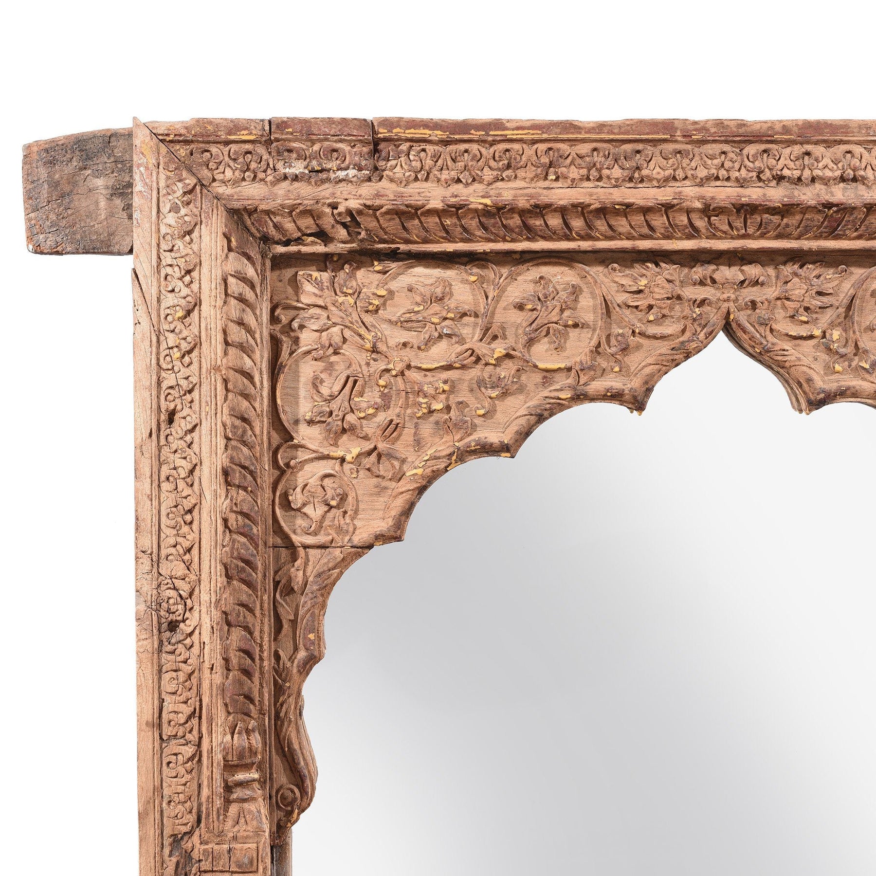 Carved Indian Mughal Window Shutter From Punjab - 18thC