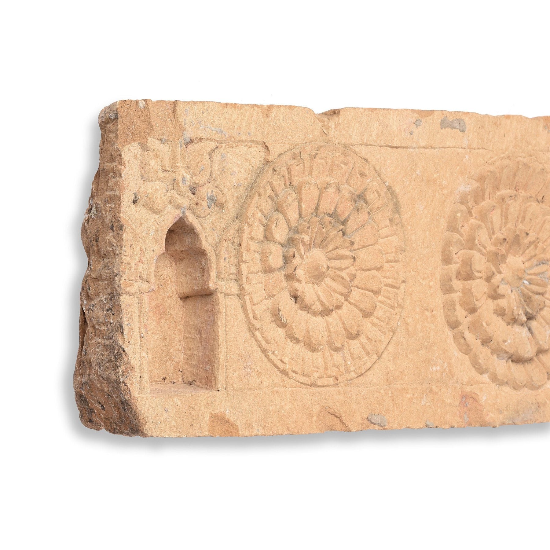 Carved Stone Lintel Panel With Ganesh From Jaisalmer - 19thC