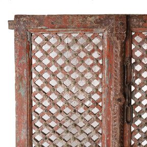 Painted Indian Jali Doors From Patan - 18th Century
