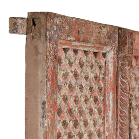 Painted Indian Jali Doors From Patan - 18th Century