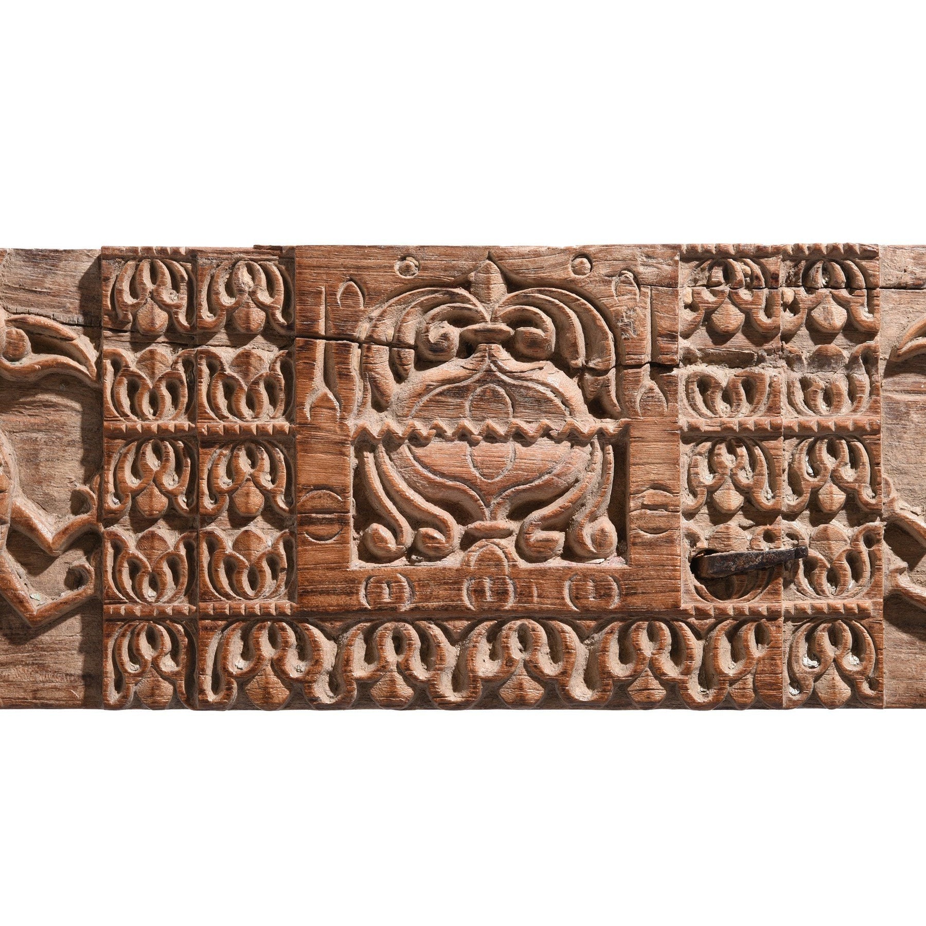 Carved Teak Lintel Panel From Andra Pradesh - 18thC