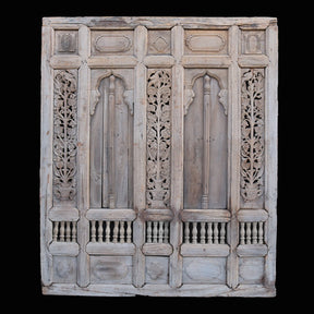 Carved Teak Window Shutter From Hyderabad - 19thC