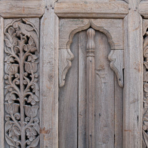Carved Teak Window Shutter From Hyderabad - 19thC
