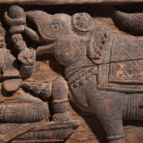Indian Carved Gaja Lakshmi Panel - Mughal Style - 18th Century