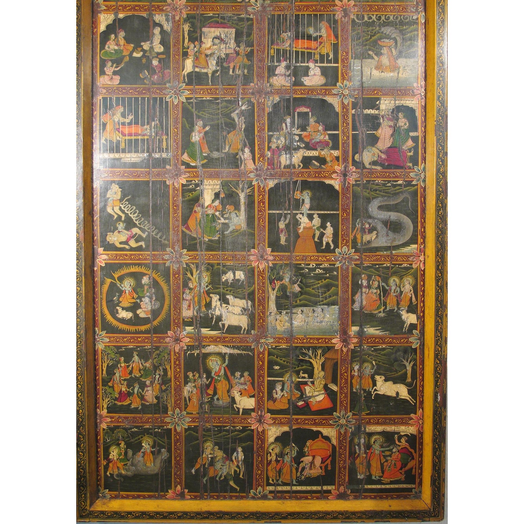 Old Bikaner Painted Ceiling Panel Ca 90 Yrs