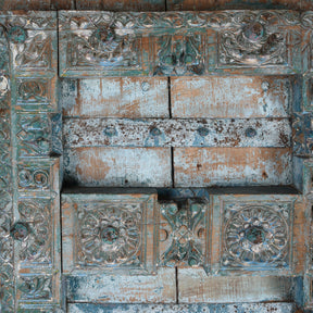 Old Blue Painted Indian Doors From Kutch - 19thC