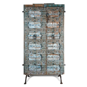Old Blue Painted Indian Doors From Kutch - 19thC