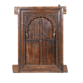Old Carved Indian Window From Hyderabad - 19thC