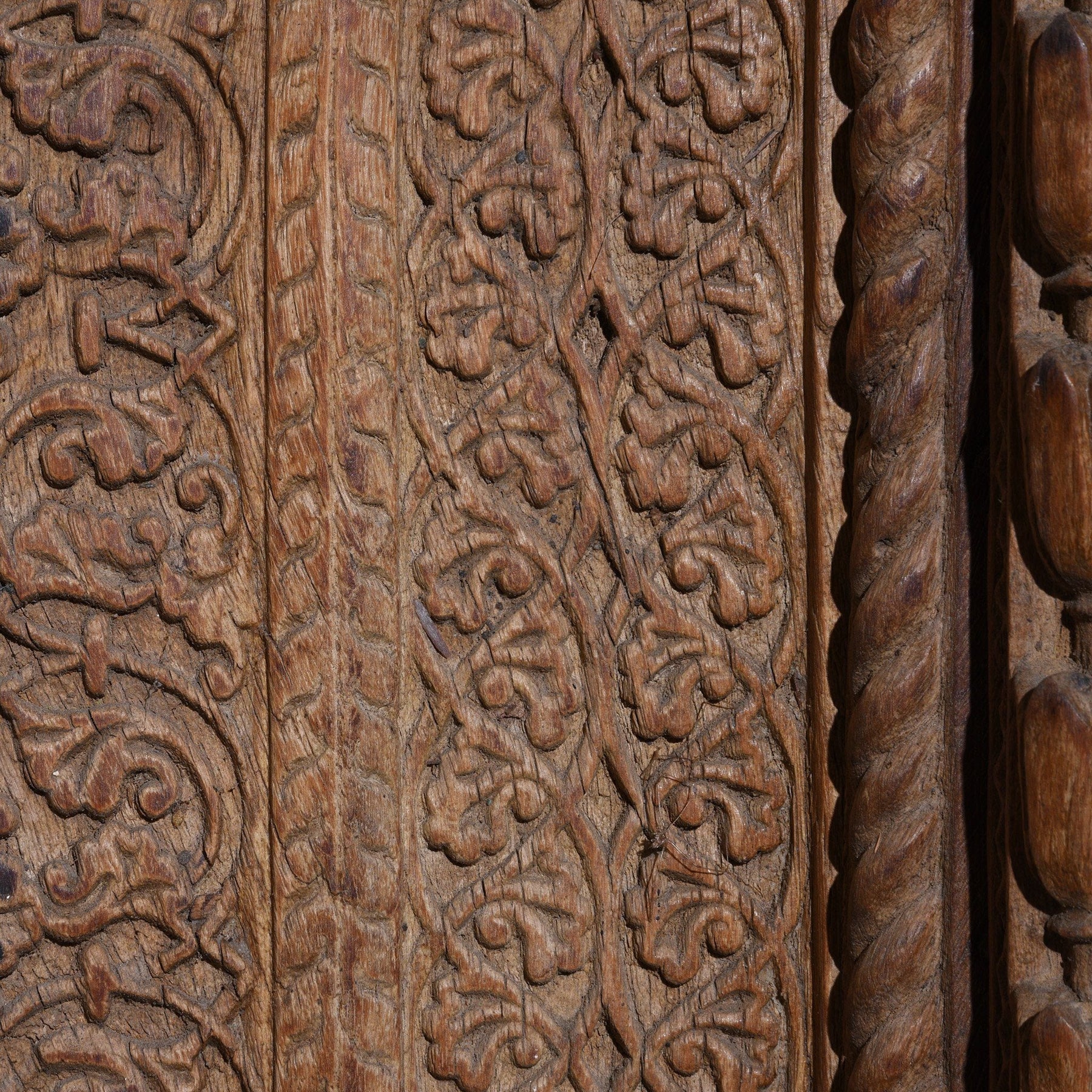 Old Indian Carved Doorway Mirror from Rajasthan - 18thC