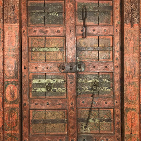 Old Painted Indian Door From Gujarat - 18thC