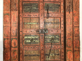 Old Painted Indian Door From Gujarat - 18thC
