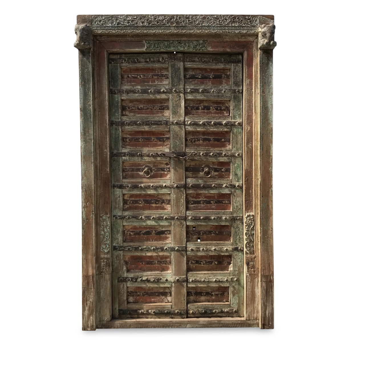 Painted Indian Door From Gujarat - 19thC