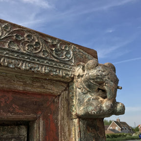 Painted Indian Door From Gujarat - 19thC