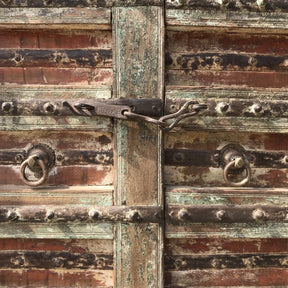 Painted Indian Door From Gujarat - 19thC