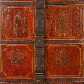 Painted Indian Door From Rajasthan - Mid 18thC