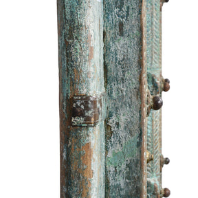Painted Indian Door With Original Paint From Gujarat - 18thC