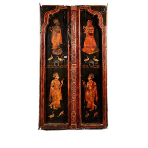 Painted Indian Doors From Bikaner - 19thC