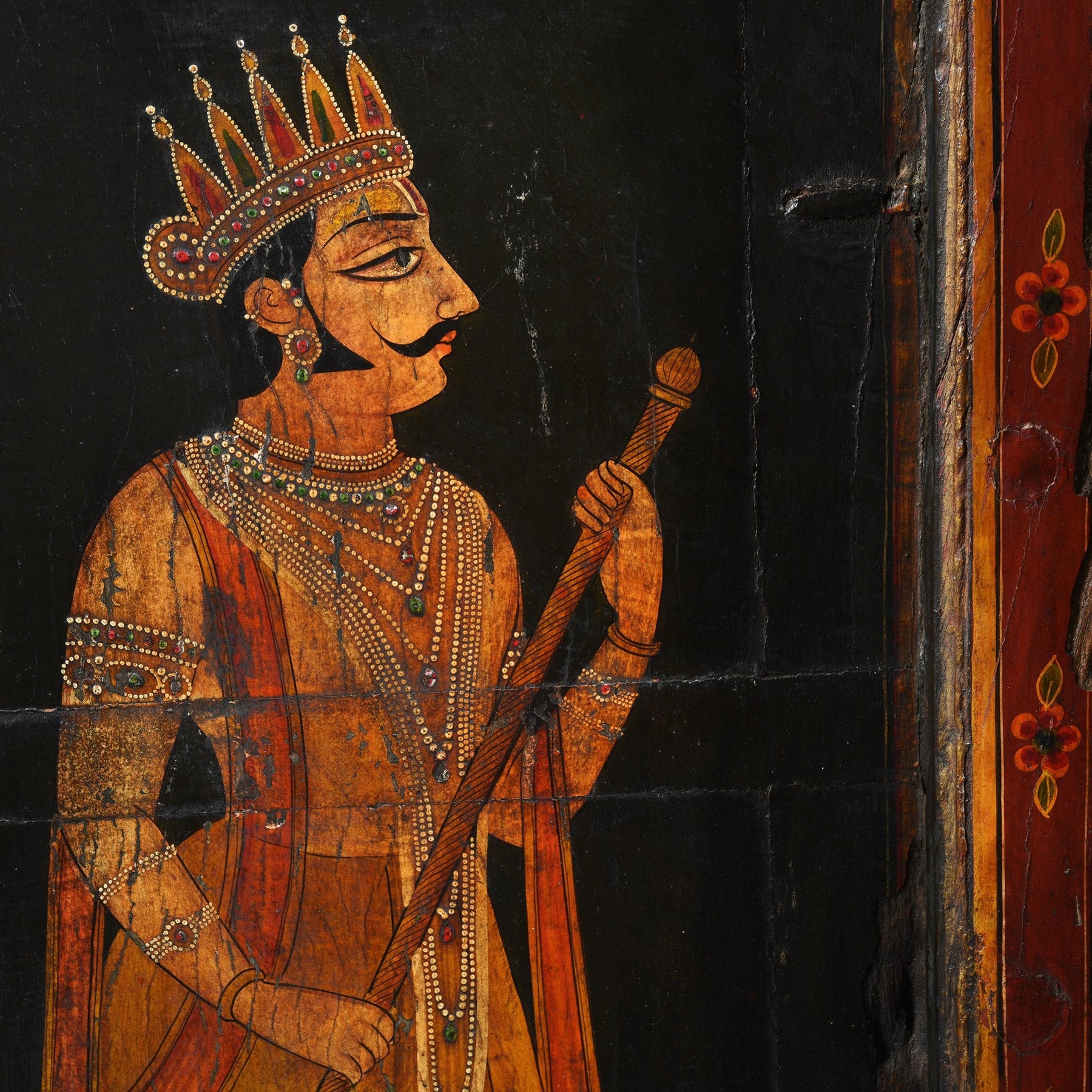 Painted Indian Doors From Bikaner - 19thC