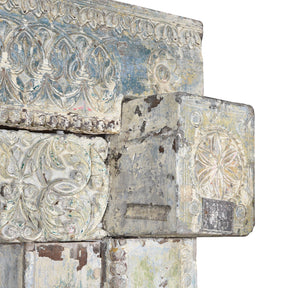 Painted Indian Reclaimed Door From Gujarat - 19thC