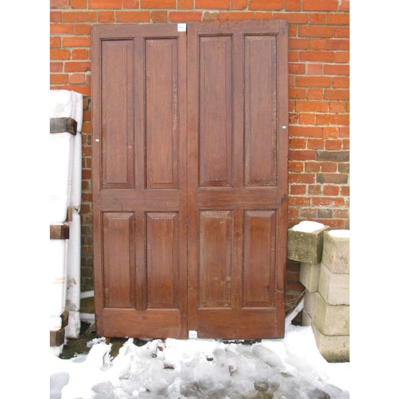 Pair of Polished Teak Doors - 19th Century