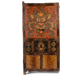 Tibetan Dragon Door panel With Original Paint 75 - 100 Yrs Old