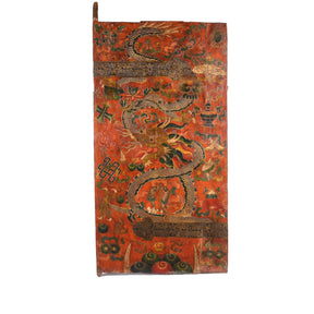 Tibetan Dragon Door Panel With Original Paint 75 - 100 Yrs Old
