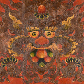 Tibetan Dragon Door Panel With Original Paint 75 - 100 Yrs Old