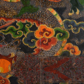 Tibetan Dragon Door Panel With Original Paint 75 - 100 Yrs Old
