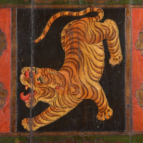 Tibetan Dragon Door Panel With Original Paint 75 - 100 Yrs Old